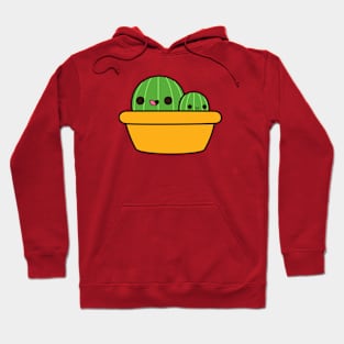 Cute cactus in yellow pot Hoodie